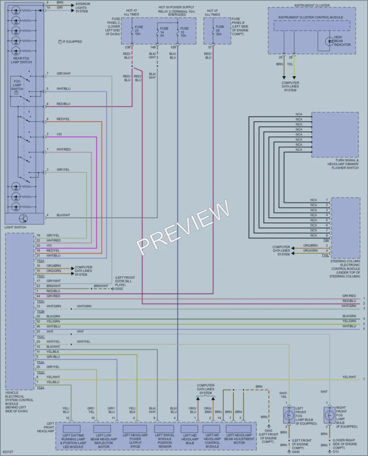 2014 Volkswagen Tiguan Headlights wiring diagram preview