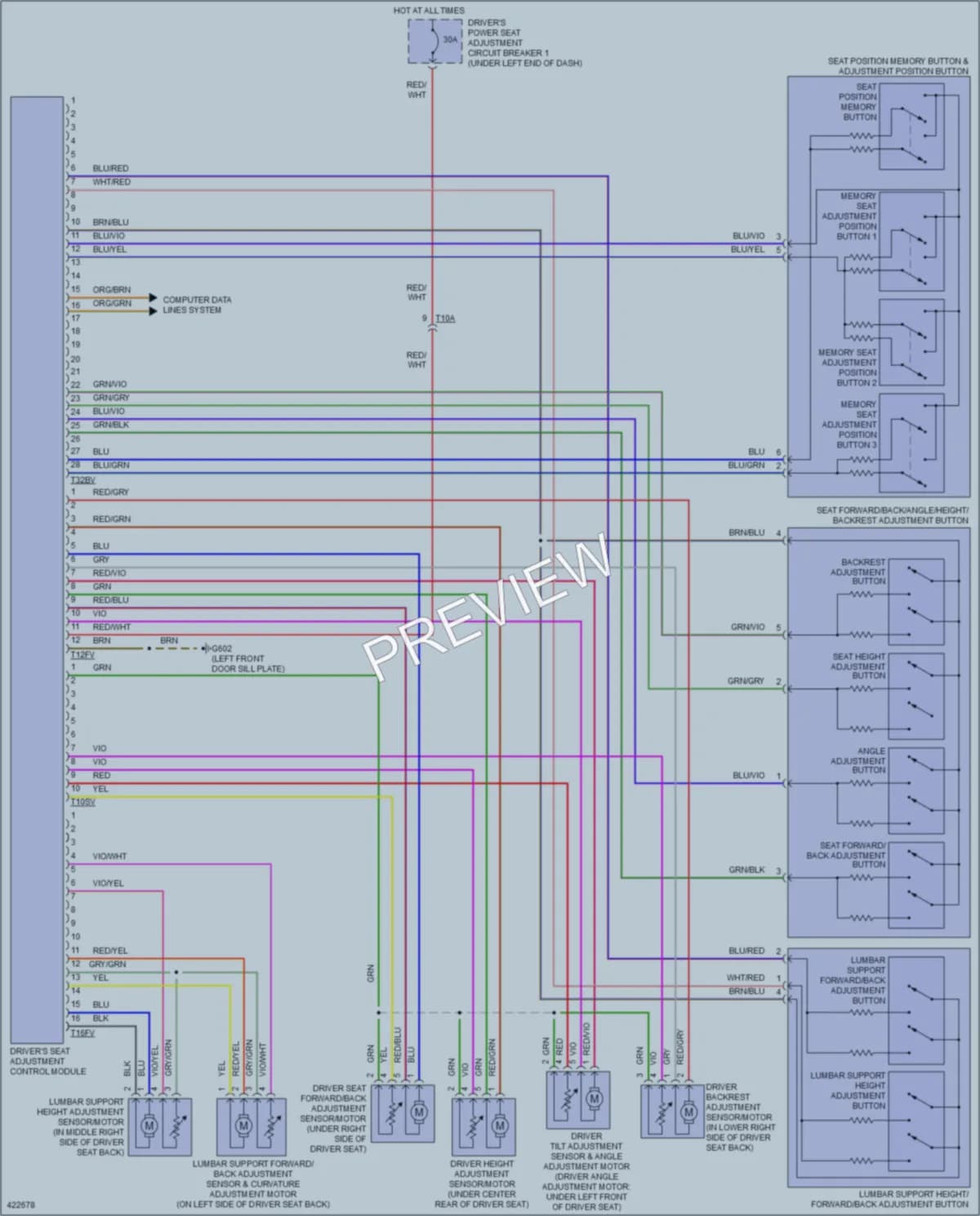 2014 Volkswagen Tiguan Memory Systems wiring diagram preview
