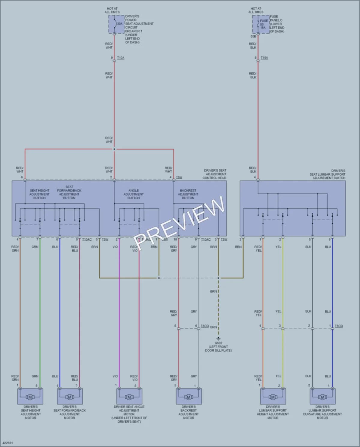 2014 Volkswagen Tiguan Power Seats wiring diagram preview