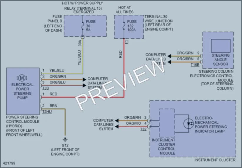 2014 Volkswagen Touareg Electronic Power Steering wiring diagram preview