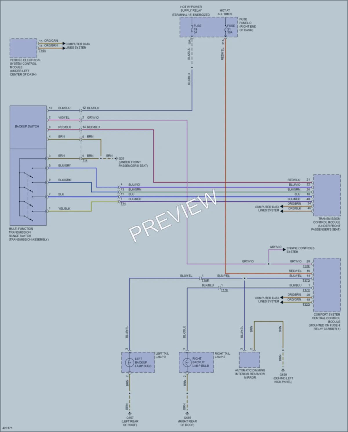 2014 Volkswagen Touareg Exterior Lights wiring diagram preview