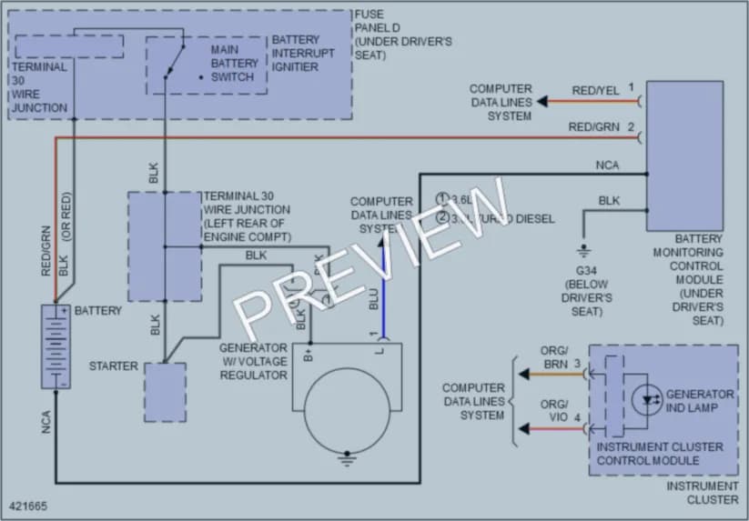 2014 Volkswagen Touareg Starting Charging wiring diagram preview