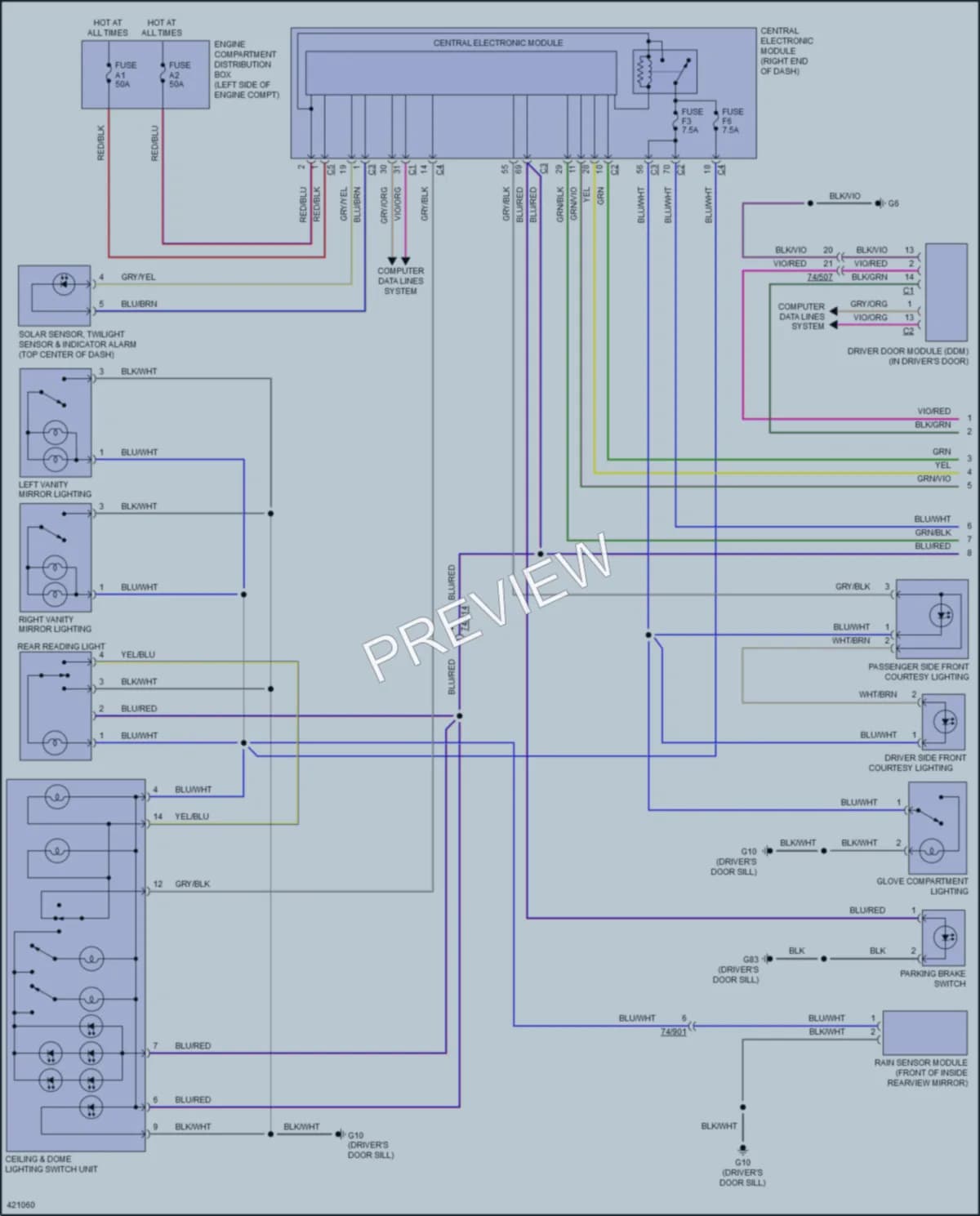 2014 Volvo S60 Interior Lights wiring diagram preview