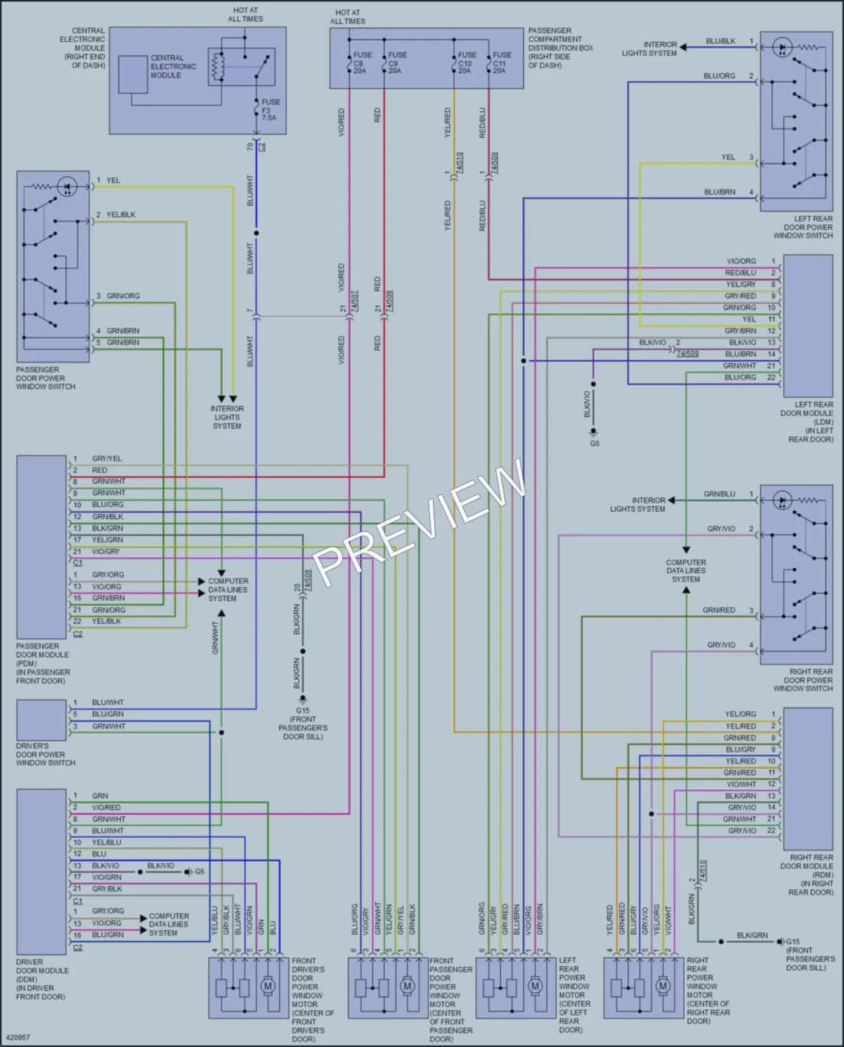 2014 Volvo S60 Power Windows wiring diagram preview