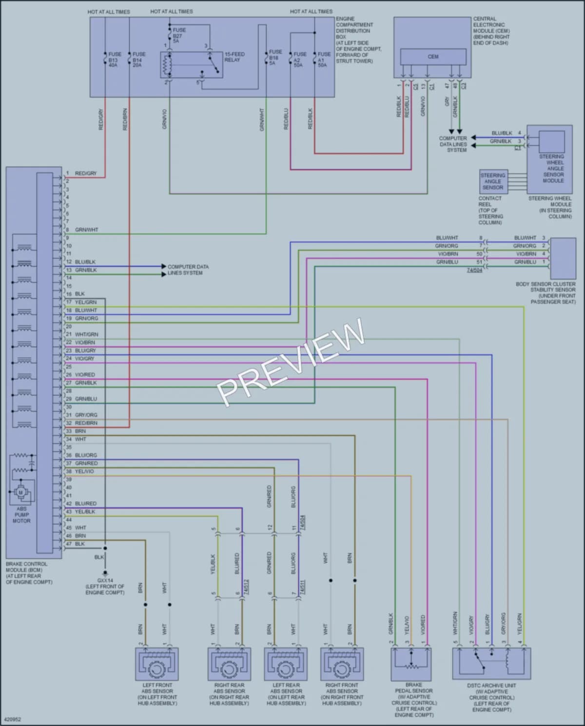 2014 Volvo S80 Anti Lock Brakes wiring diagram preview