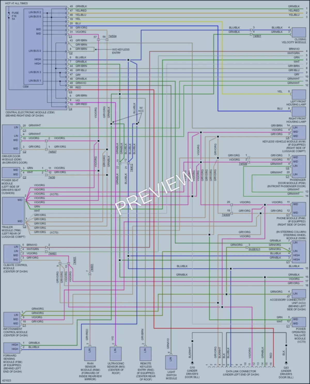 2014 Volvo S80 Computer Data Lines wiring diagram preview