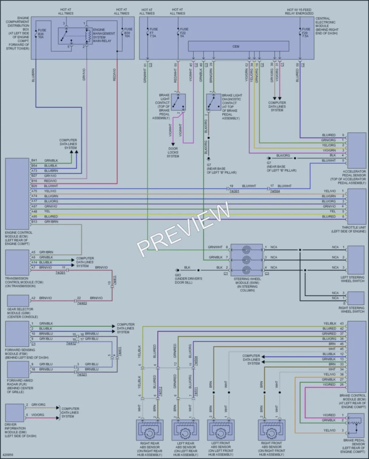 2014 Volvo S80 Cruise Control wiring diagram preview