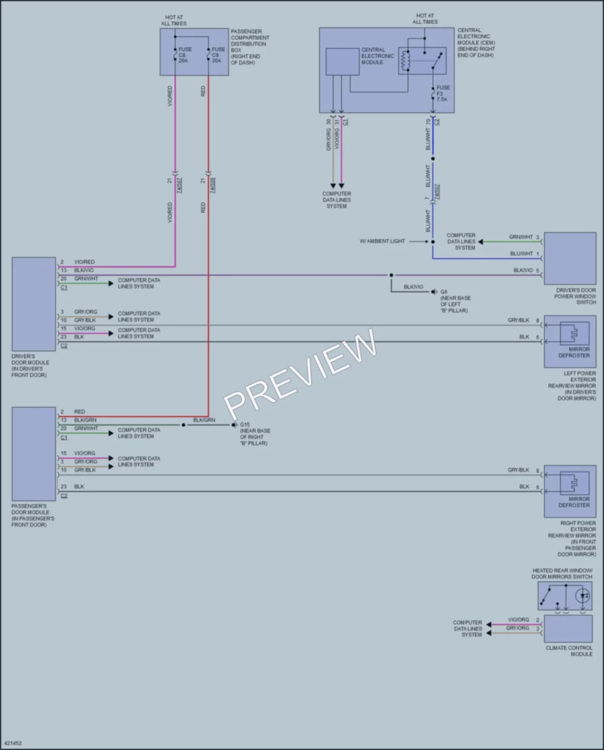 2014 Volvo XC60 Defoggers wiring diagram preview