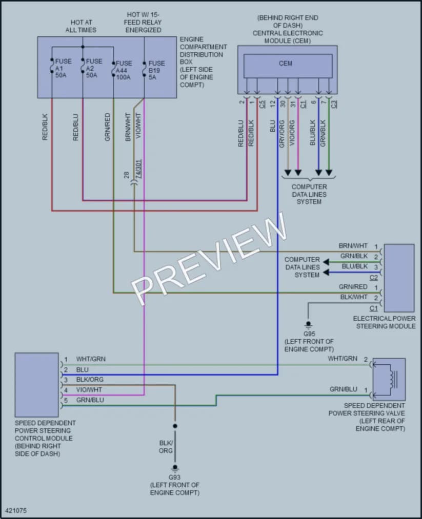 2014 Volvo XC60 Electronic Power Steering wiring diagram preview