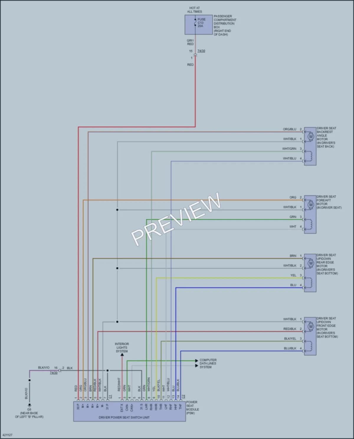 2014 Volvo XC60 Memory Systems wiring diagram preview