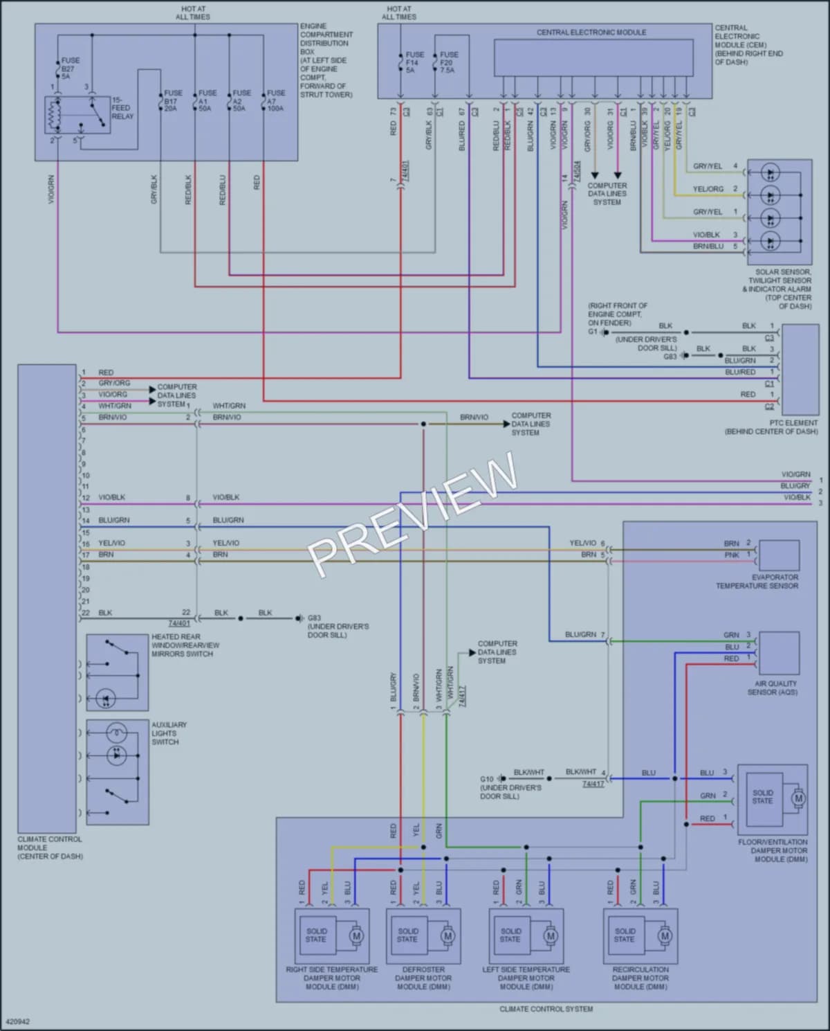 2014 Volvo XC70 Air Conditioning wiring diagram preview