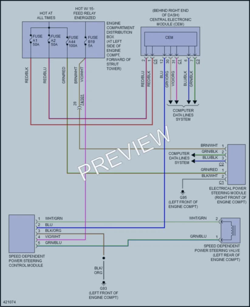 2014 Volvo XC70 Electronic Power Steering wiring diagram preview