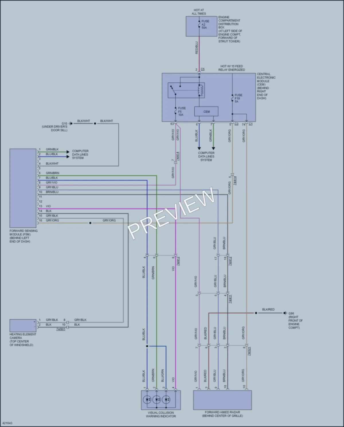 2014 Volvo XC70 Warning Systems wiring diagram preview