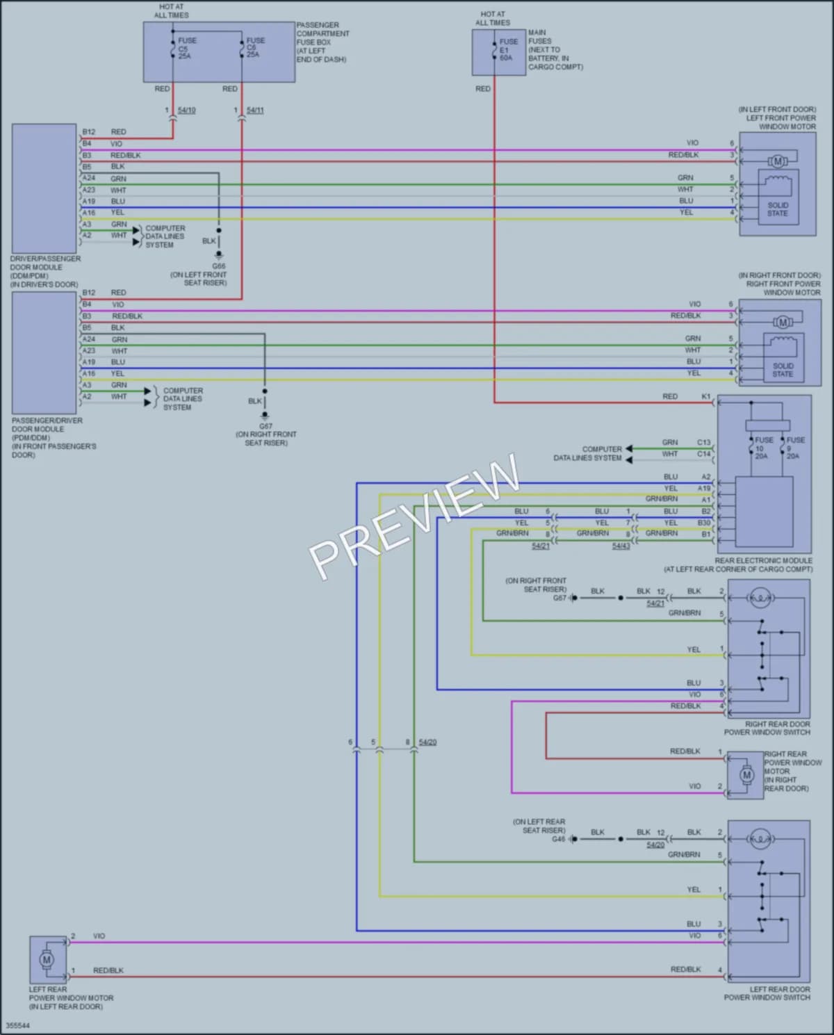 2014 Volvo XC90 Power Windows wiring diagram preview