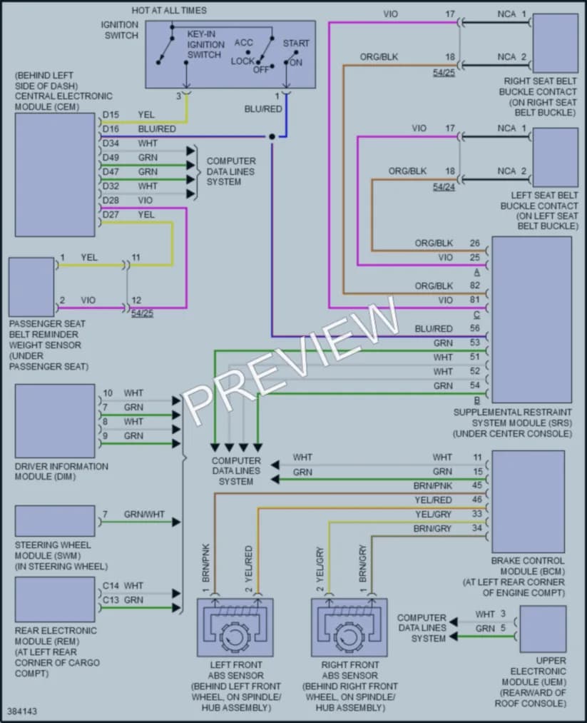 2014 Volvo XC90 Warning Systems wiring diagram preview