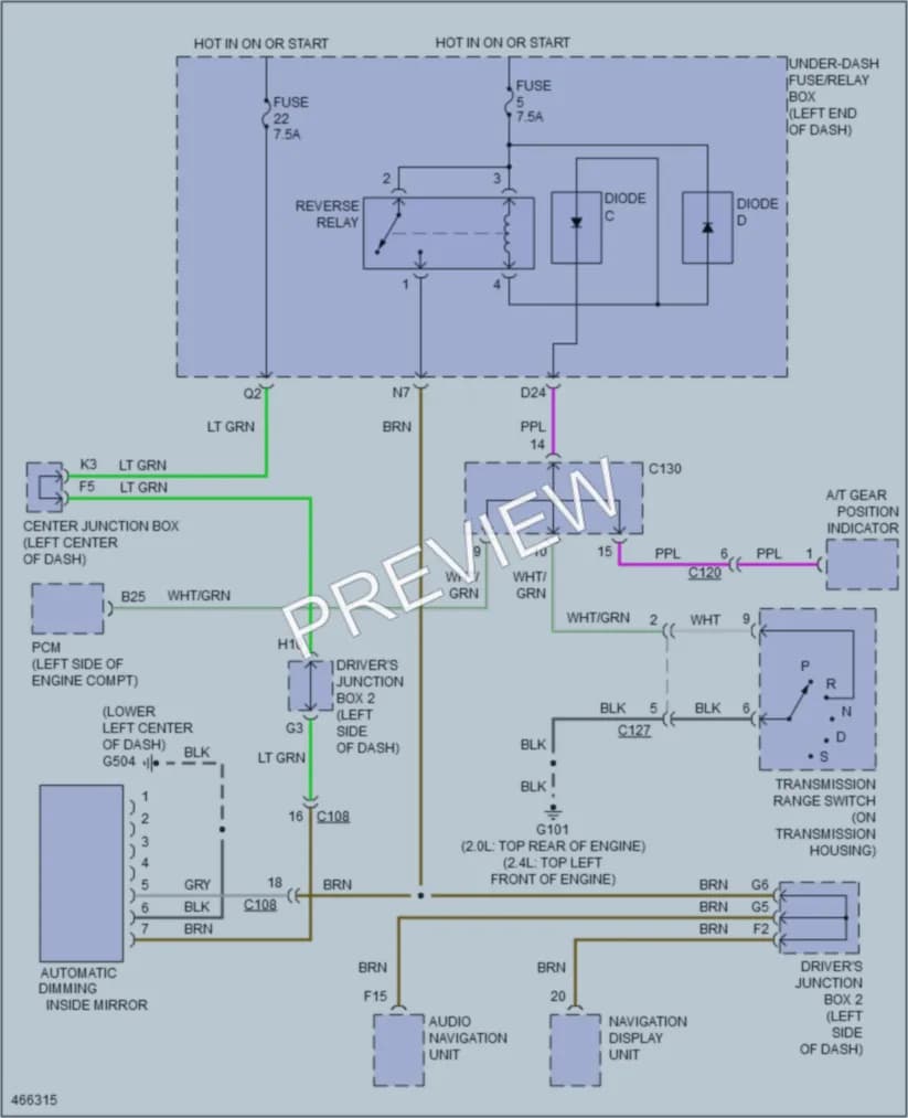2015 Acura ILX Power Mirrors wiring diagram preview