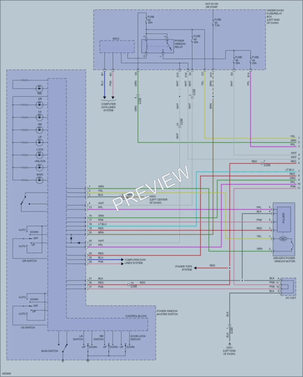 2015 Acura ILX Power Windows wiring diagram preview