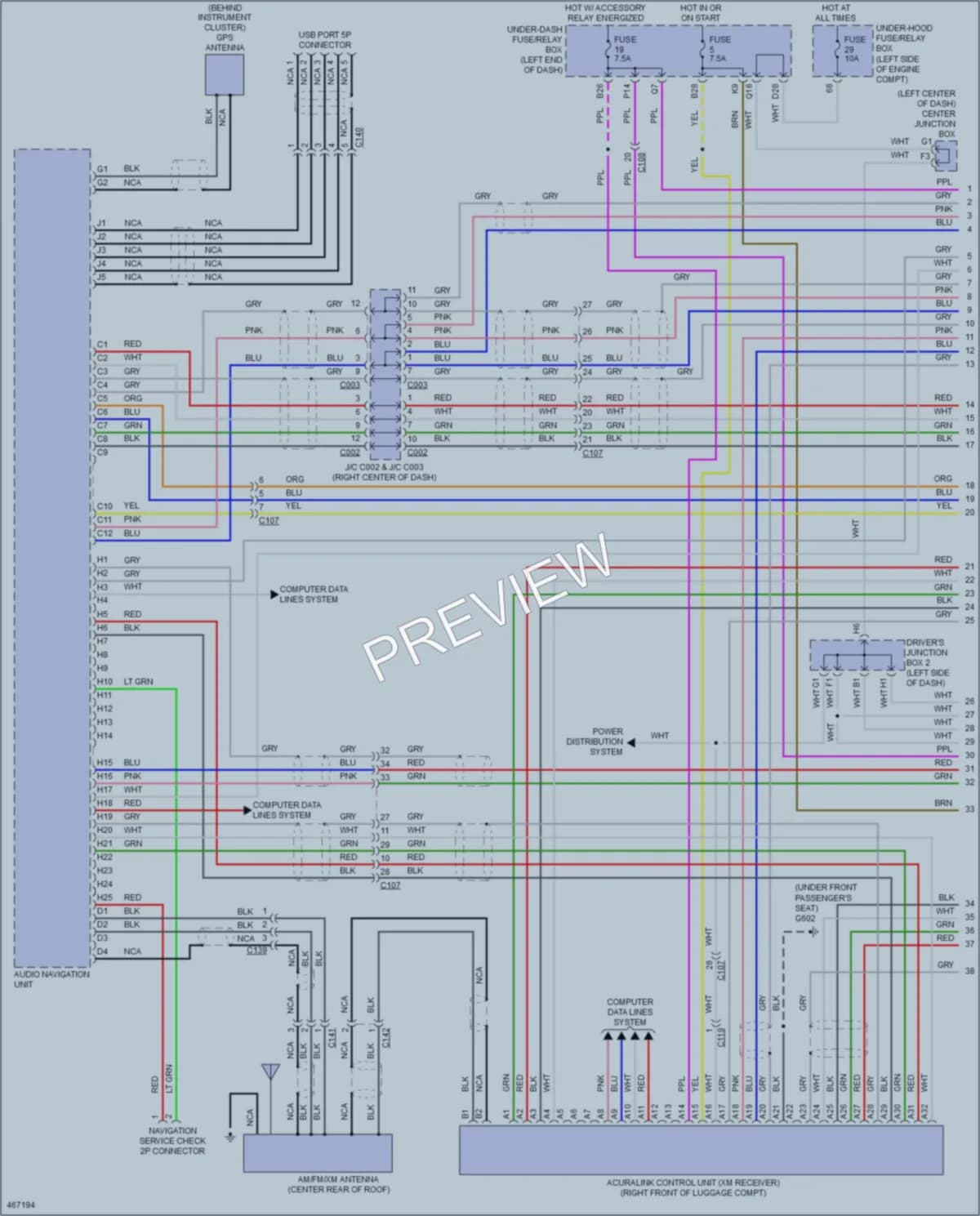 2015 Acura ILX Radio wiring diagram preview