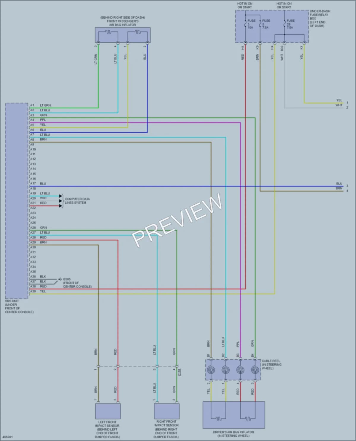 2015 Acura ILX Supplemental Restraints wiring diagram preview