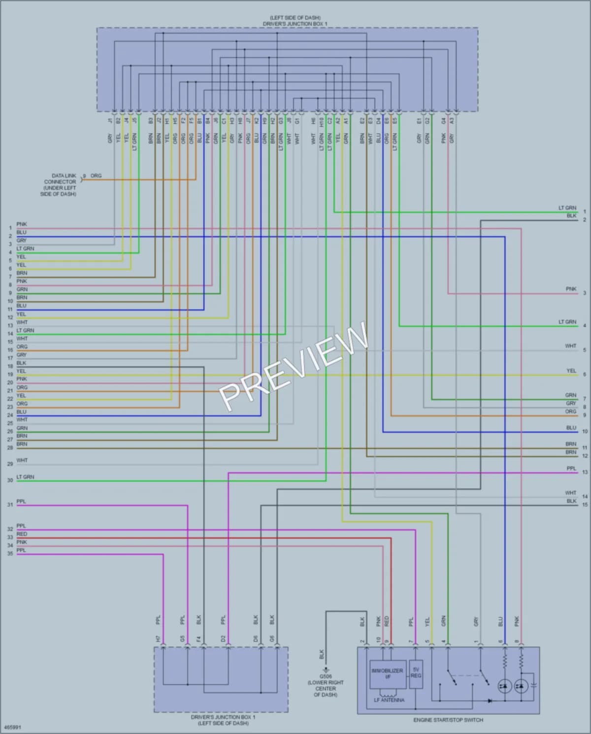 2015 Acura ILXHybrid Anti Theft wiring diagram preview