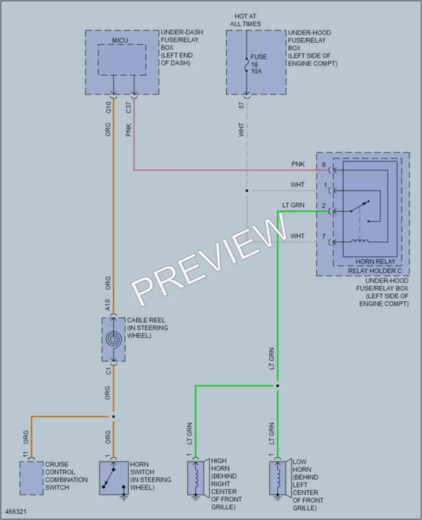 2015 Acura ILXHybrid Horn wiring diagram preview