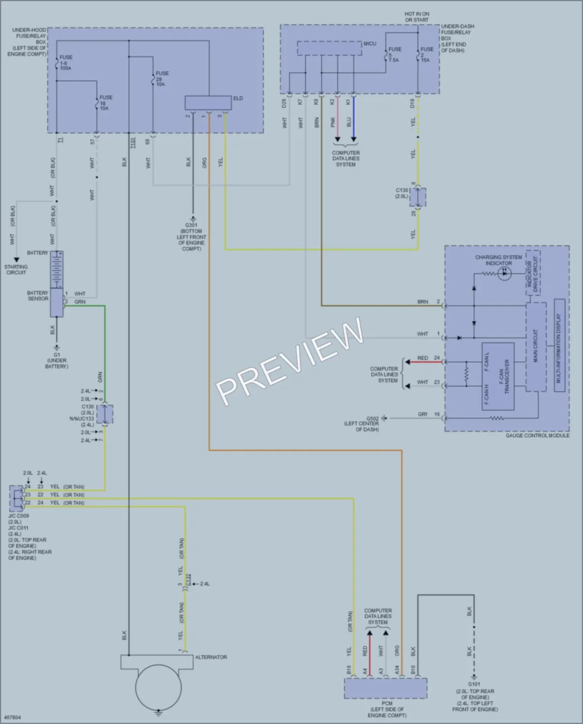 2015 Acura ILXHybrid Starting Charging wiring diagram preview
