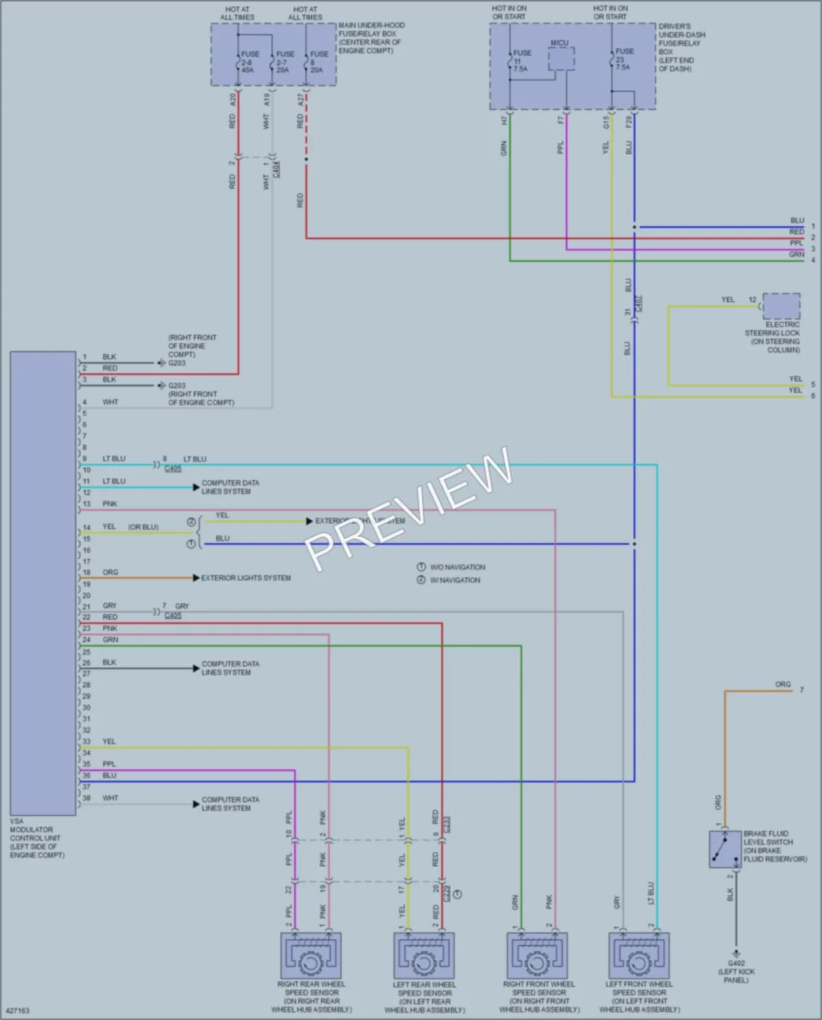 2015 Acura MDX Anti Lock Brakes wiring diagram preview