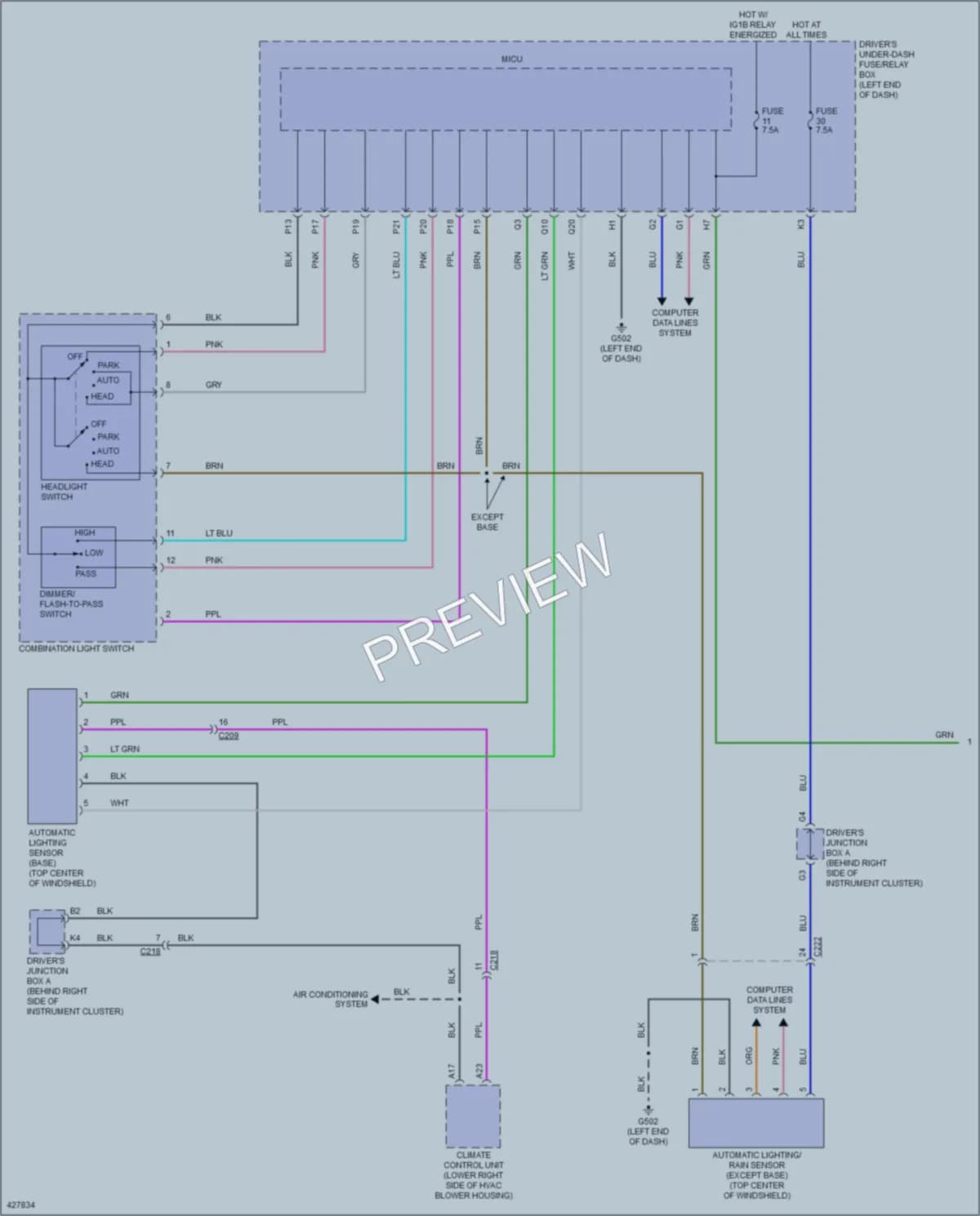 2015 Acura MDX Headlights wiring diagram preview