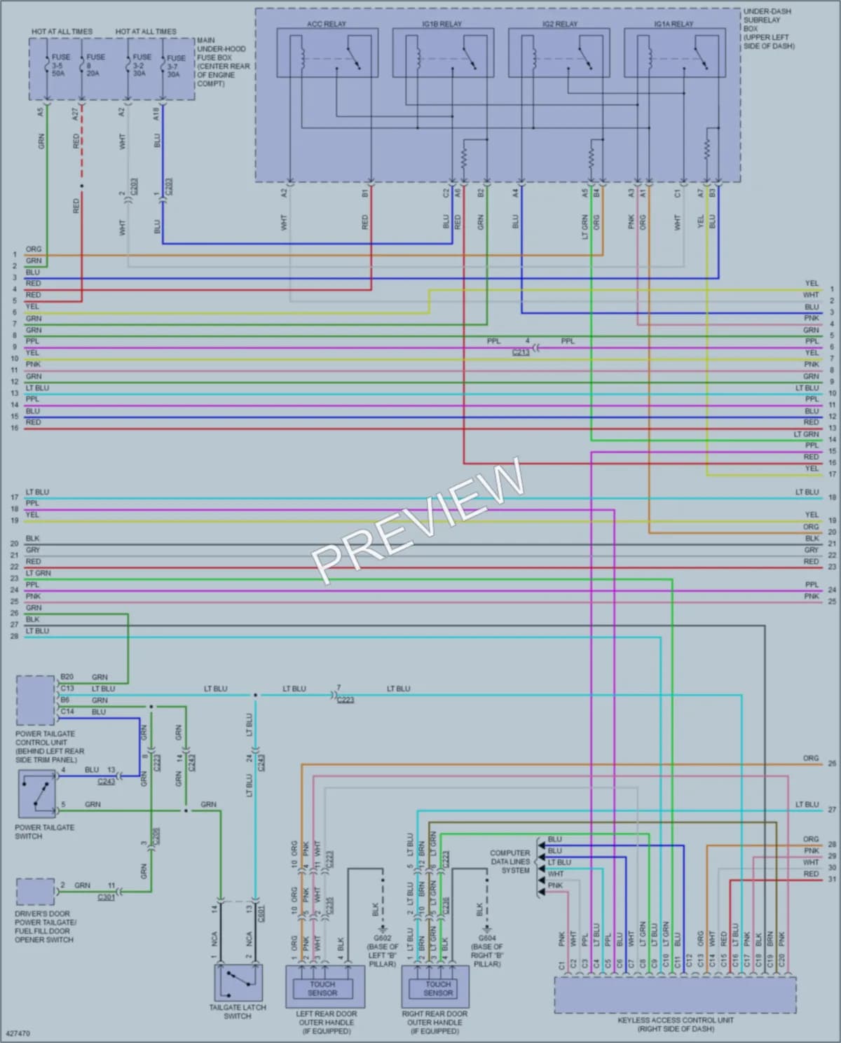 2015 Acura MDX Power Door Locks wiring diagram preview