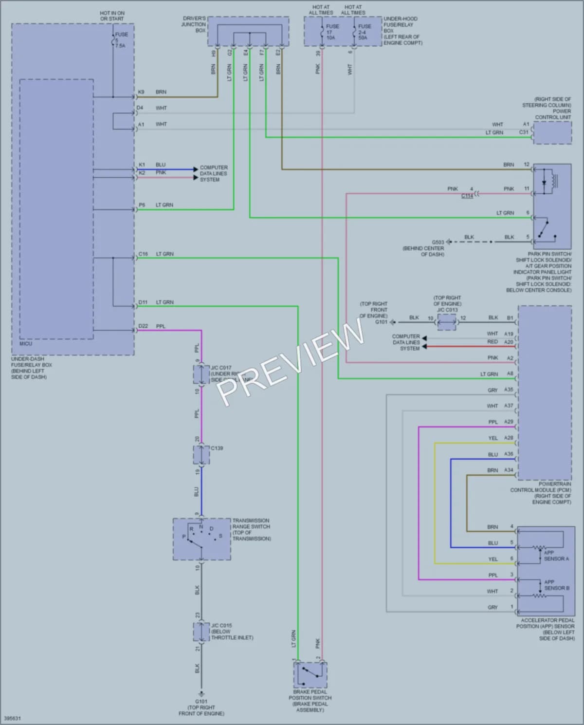 2015 Acura RDX Shift Interlock wiring diagram preview