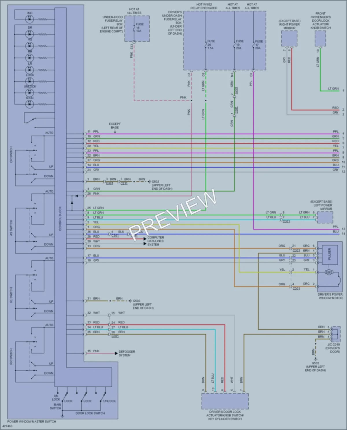 2015 Acura RLX Power Windows wiring diagram preview
