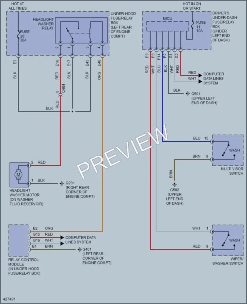 2015 Acura RLX Wiper Washer wiring diagram preview