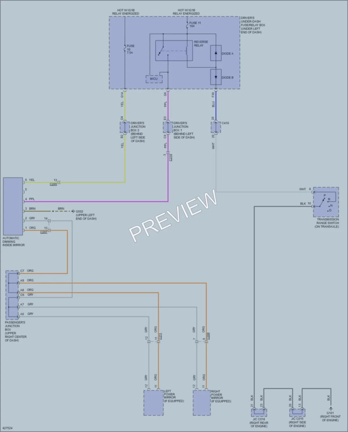 2015 Acura RLXSportHybrid Power Mirrors wiring diagram preview