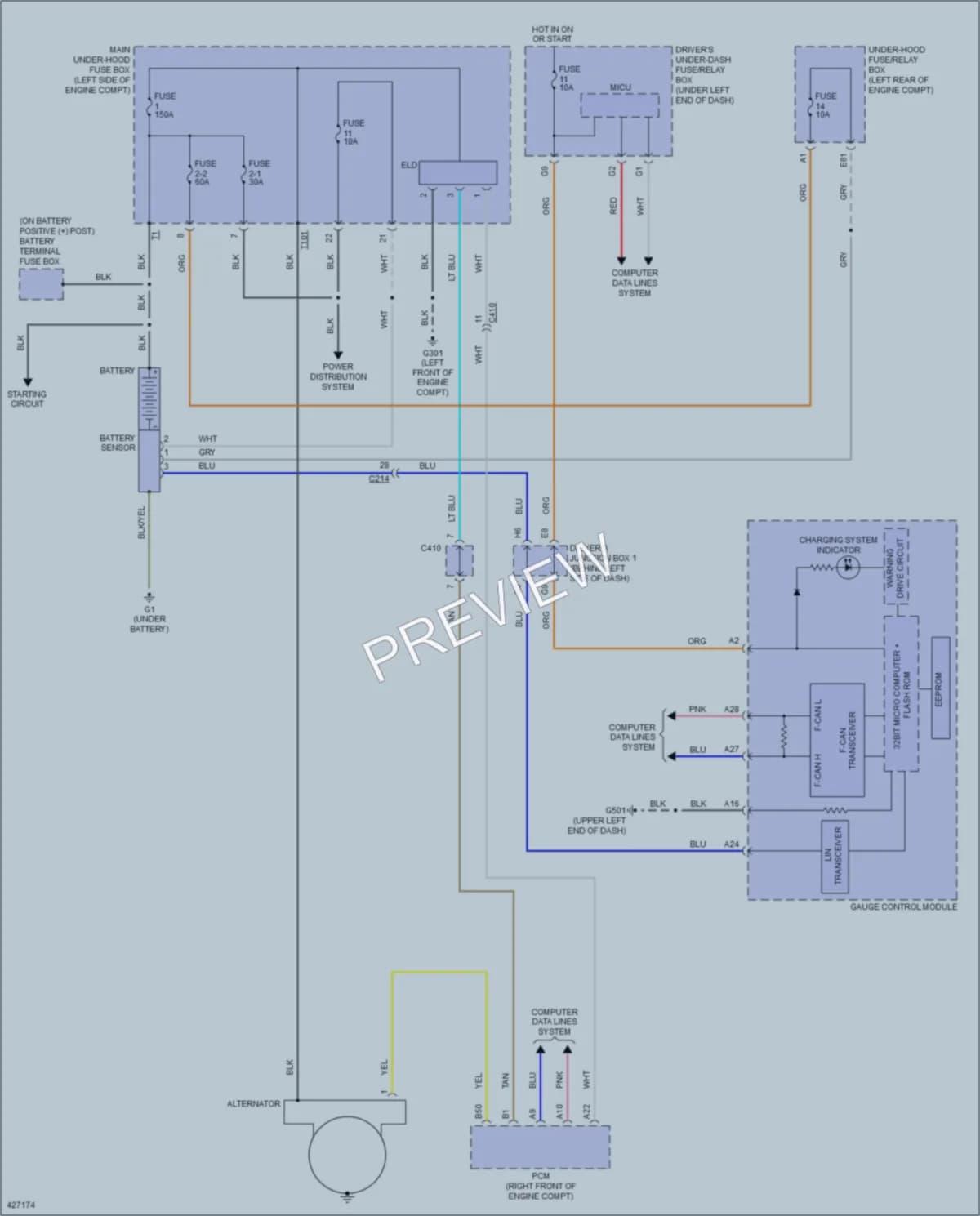2015 Acura RLXSportHybrid Starting Charging wiring diagram preview