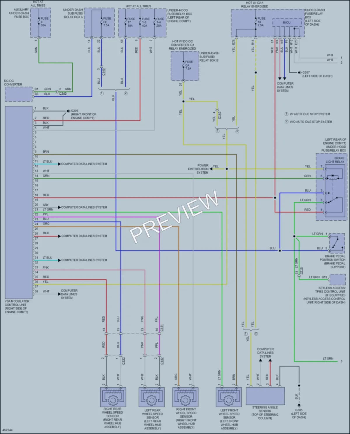 2015 Acura TLX Anti Lock Brakes wiring diagram preview