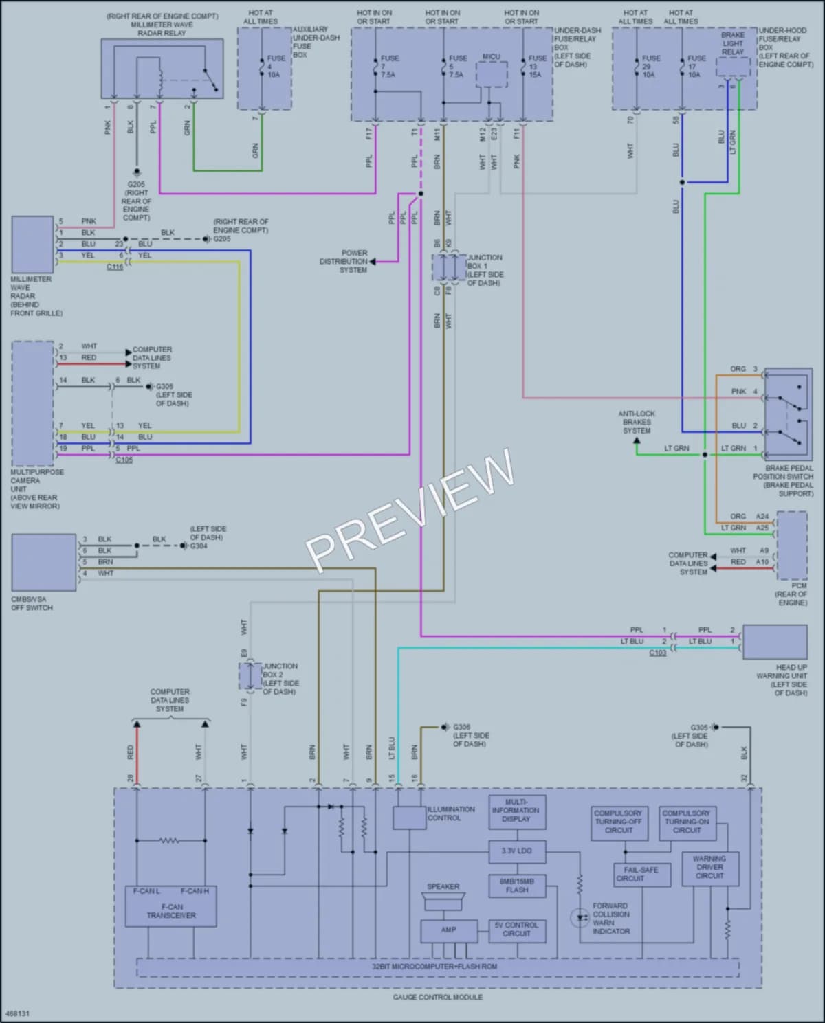 2015 Acura TLX Instrument Cluster wiring diagram preview