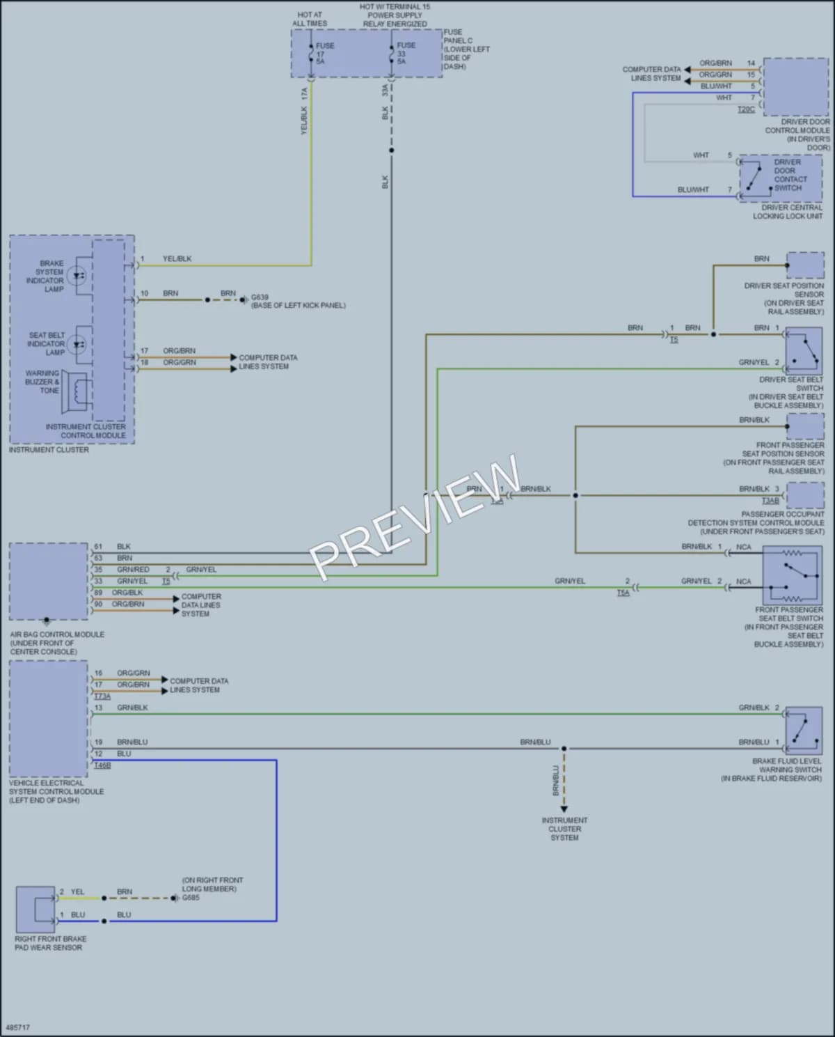 2015 Audi A3 Warning Systems wiring diagram preview