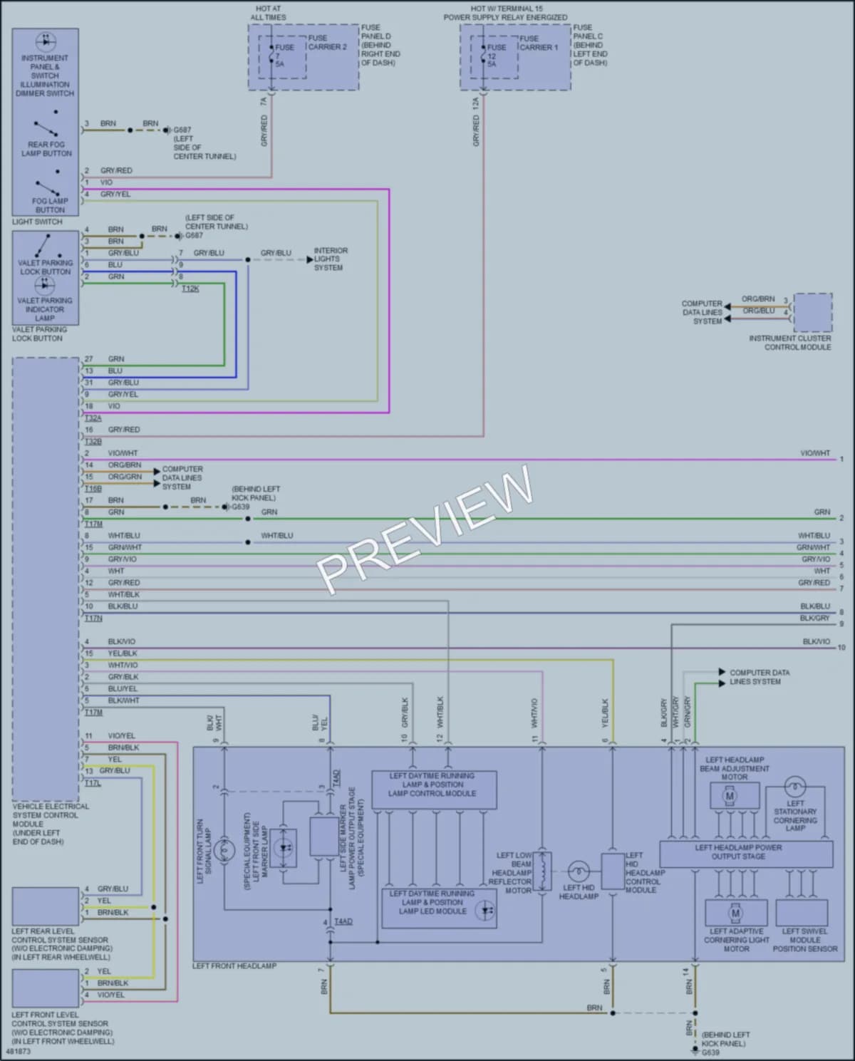 2015 Audi A4 Headlights wiring diagram preview