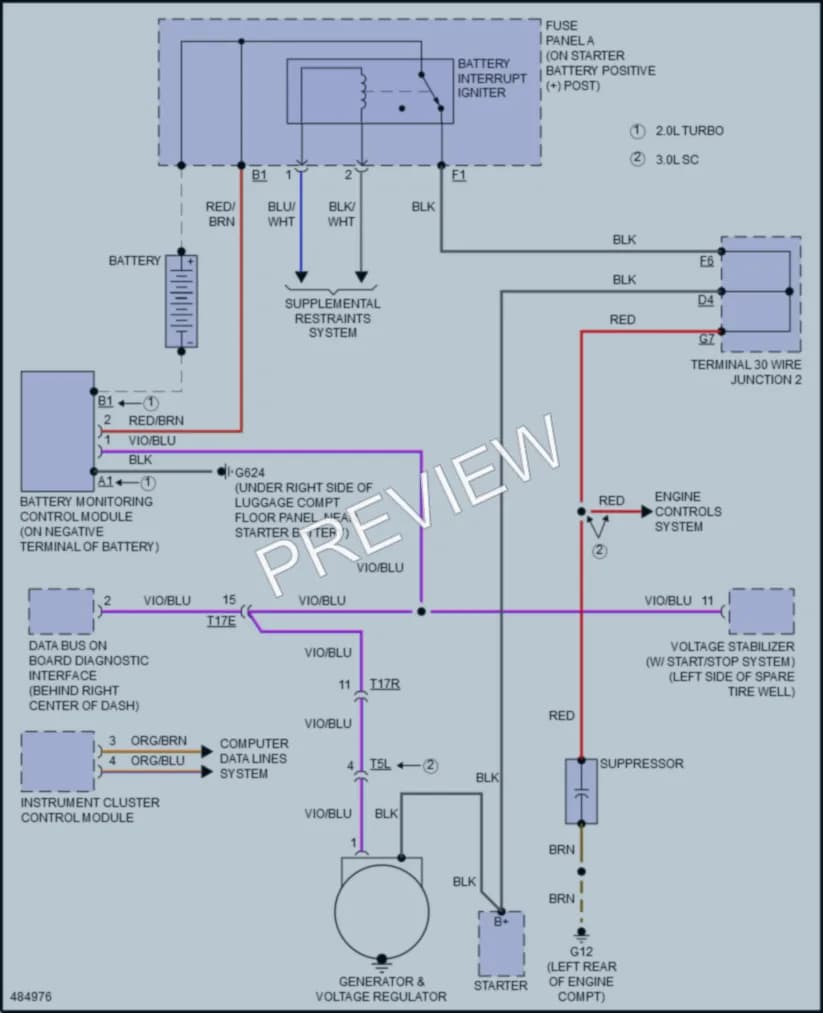2015 Audi A4 Starting Charging wiring diagram preview