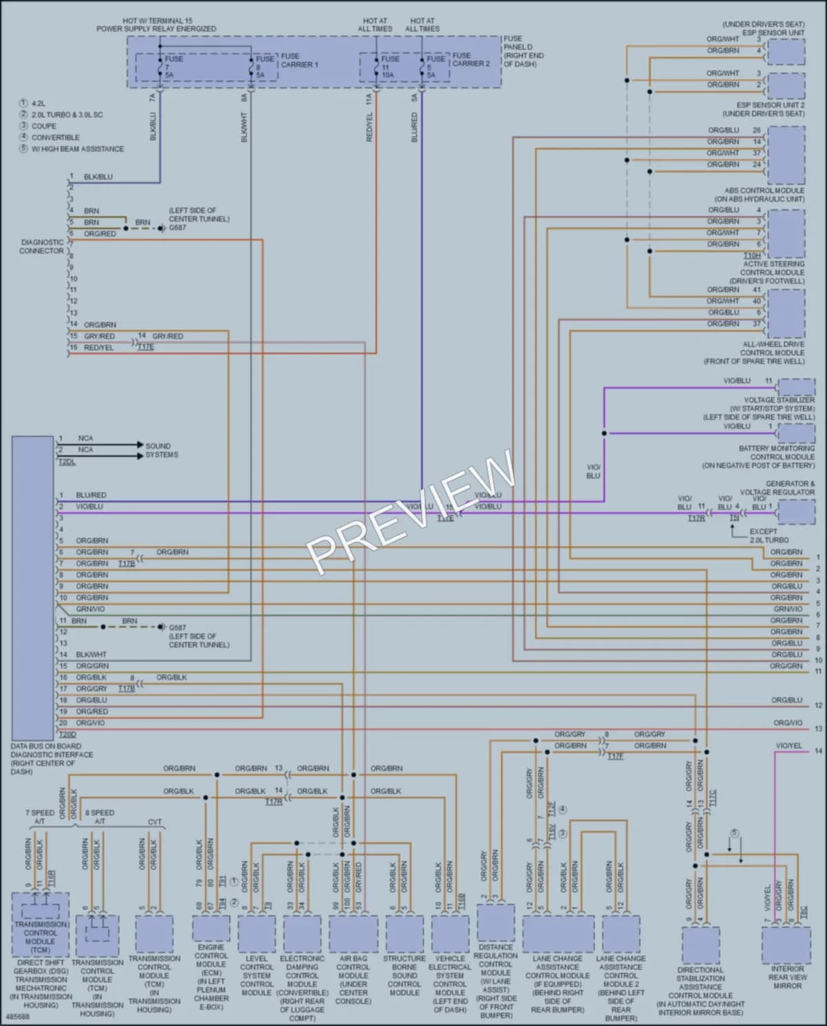 2015 Audi A5 Computer Data Lines wiring diagram preview