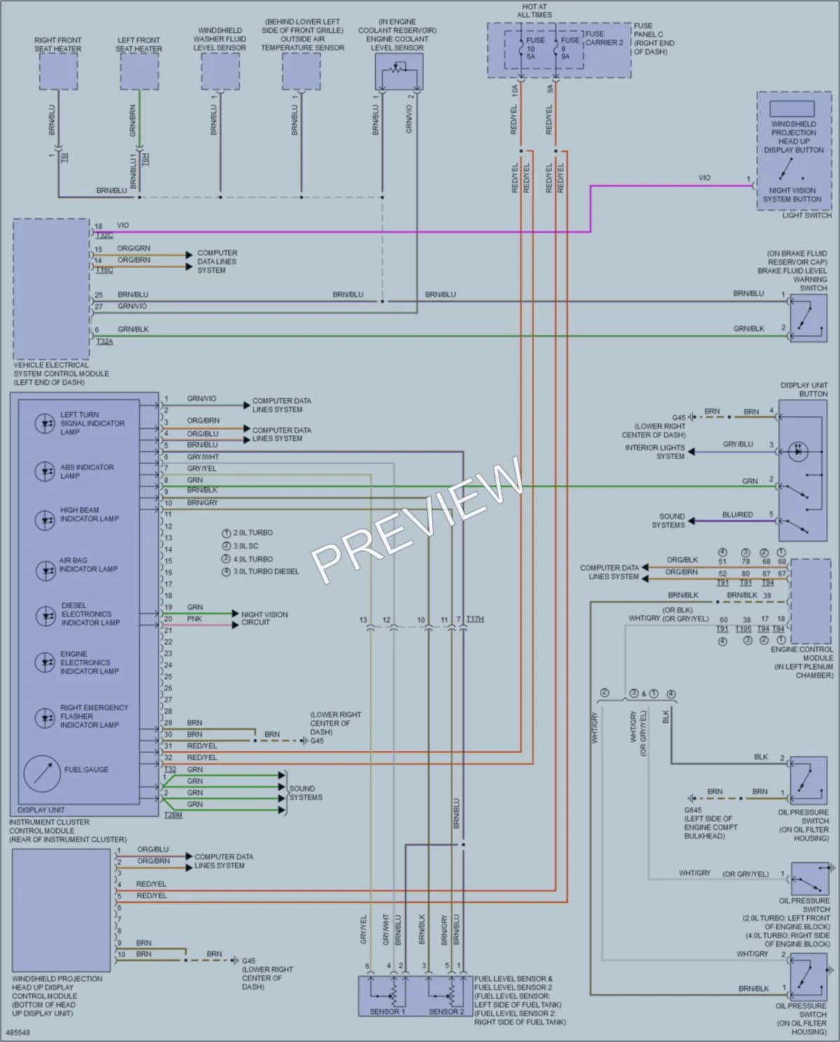 2015 Audi A6 Instrument Cluster wiring diagram preview