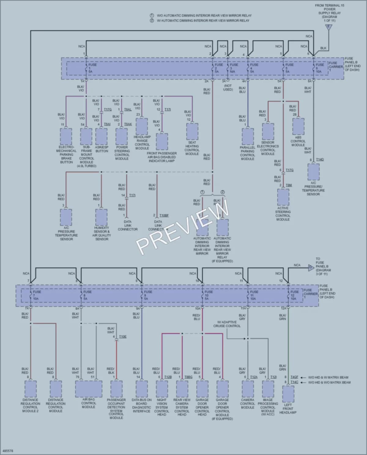 2015 Audi A6 Power Distribution wiring diagram preview