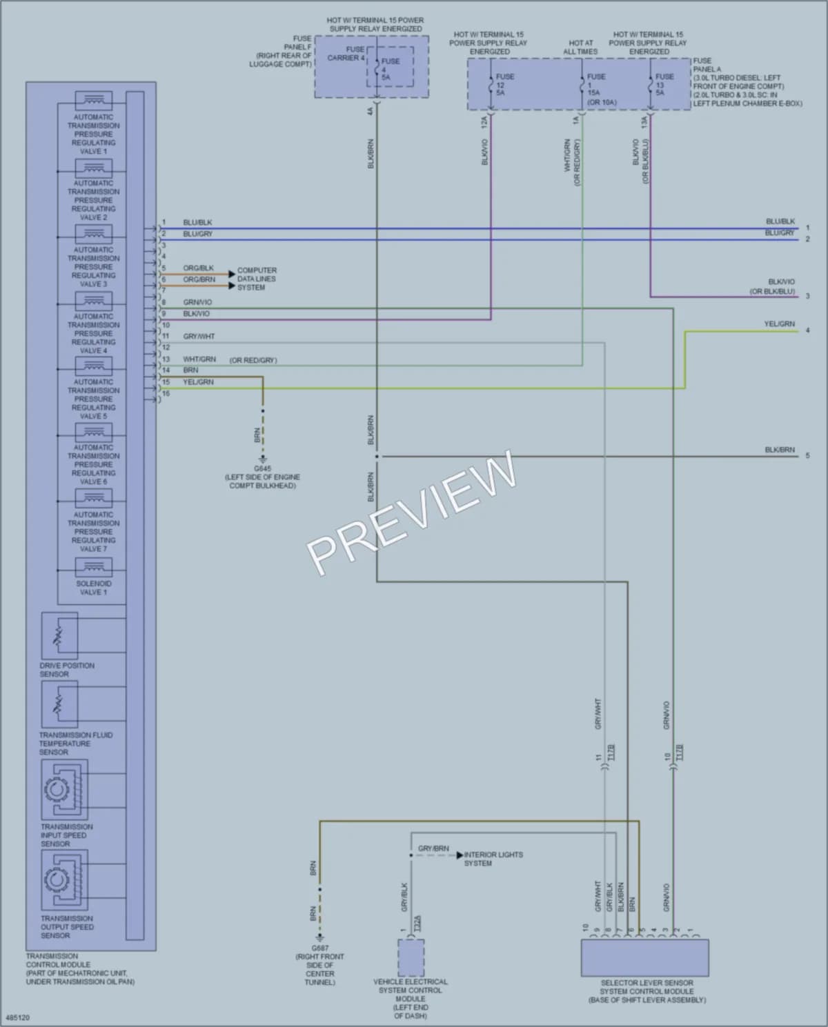 2015 Audi A6 Transmission wiring diagram preview
