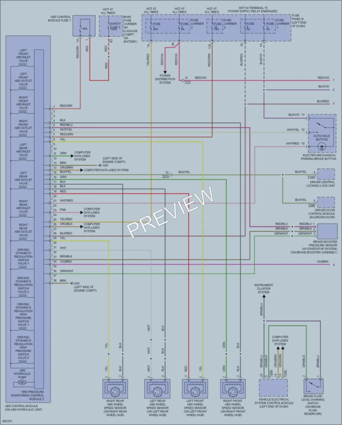 2015 Audi A7 Anti Lock Brakes wiring diagram preview