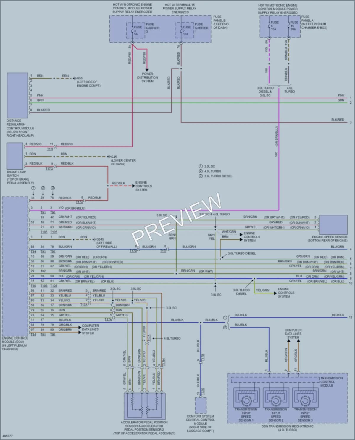 2015 Audi A7 Cruise Control wiring diagram preview