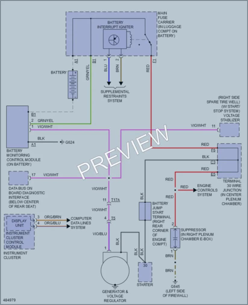 2015 Audi A7 Starting Charging wiring diagram preview