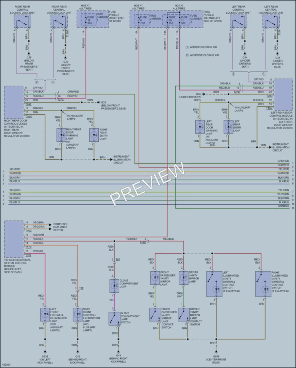 2015 Audi A8 Interior Lights wiring diagram preview