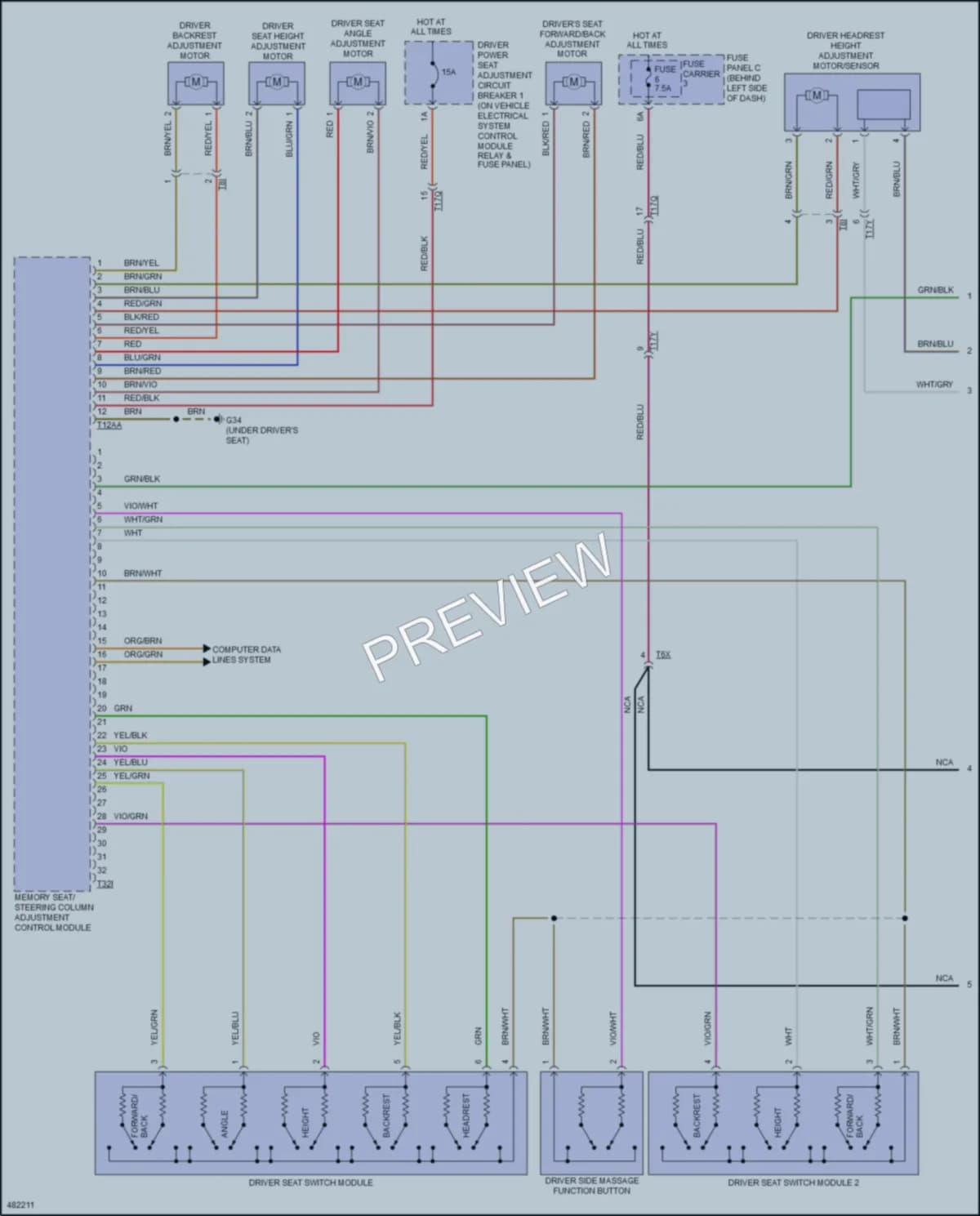 2015 Audi A8L Memory Systems wiring diagram preview