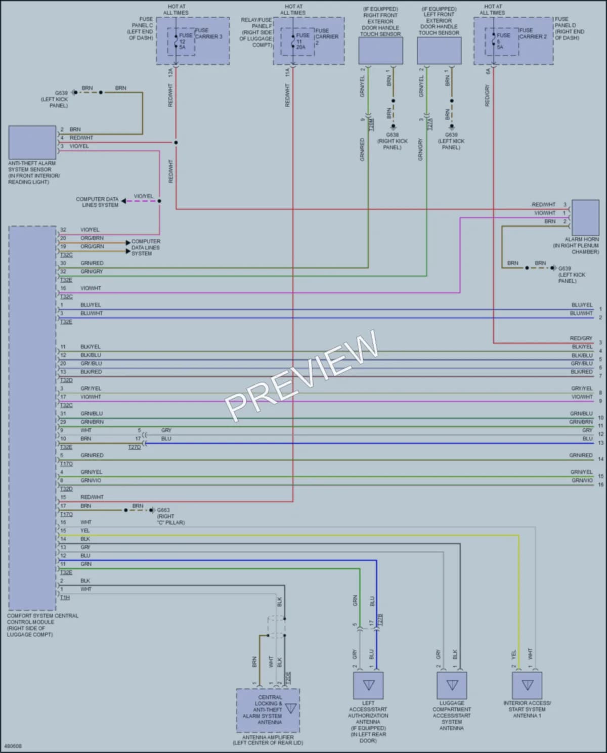 2015 Audi Q5hybrid Anti Theft wiring diagram preview