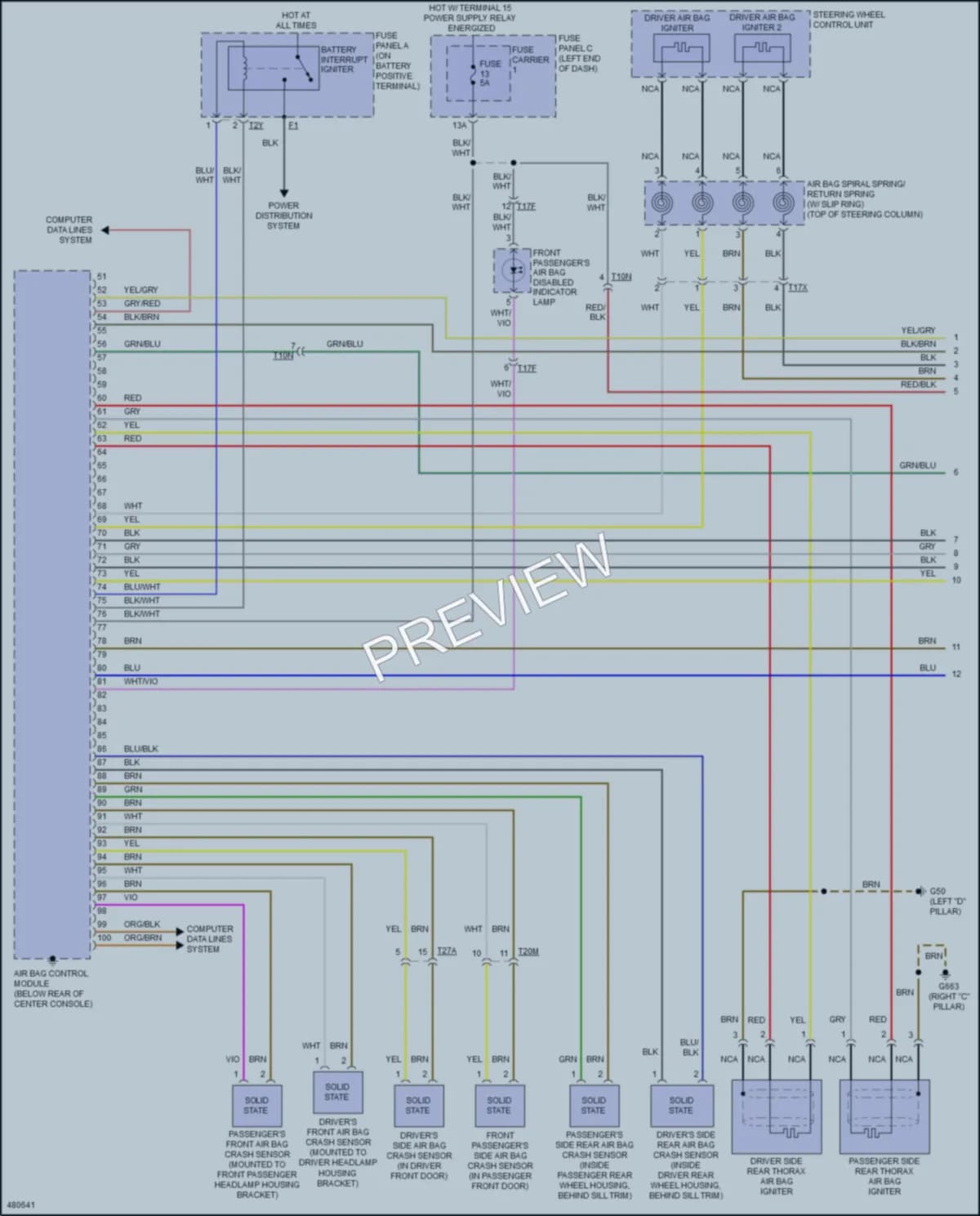 2015 Audi Q5hybrid Supplemental Restraints wiring diagram preview